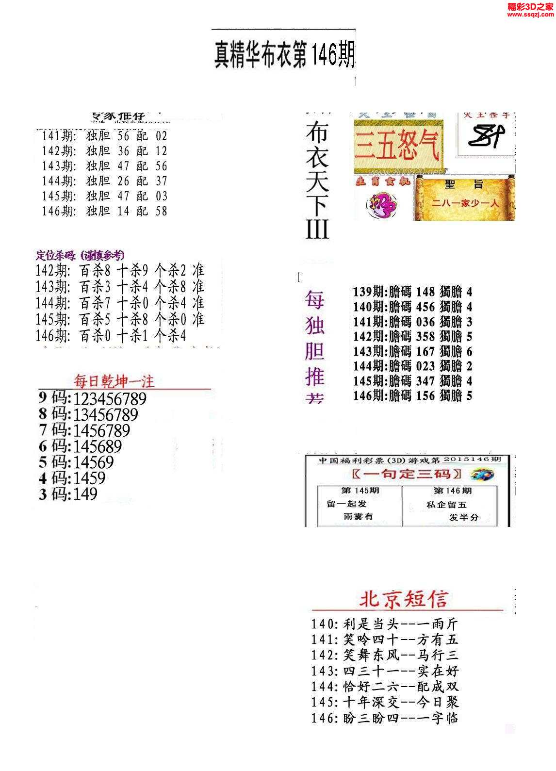 今日版精华，布衣天下的123456