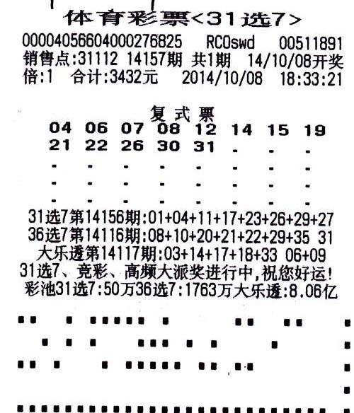福建体彩，揭秘31选7与36选7的奇妙走势